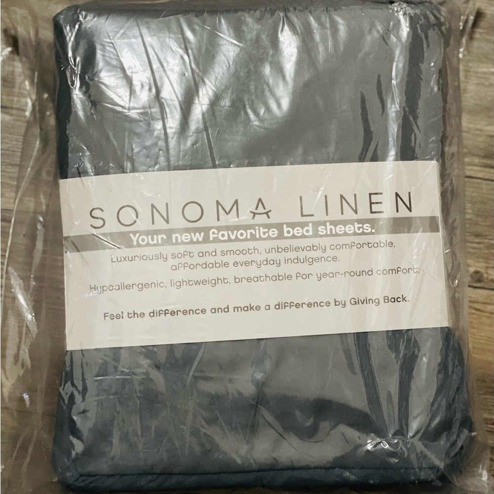 NEW SONOMA LINEN KING SHEETS - 1800 BRUSHED MICROFIBER - CHARCOAL